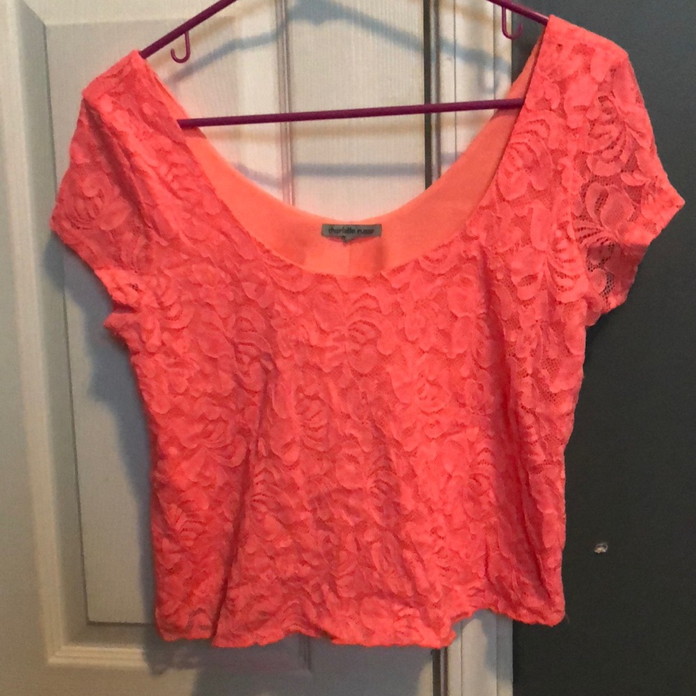 pink crop top